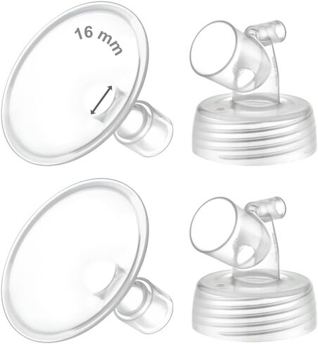 Maymom Two-Piece Wide Neck Pump Parts for Spectra S1/S2 Pumps; Incl Wide Mouth Flanges; Not Original Spectra Flange (10 mm Two Flanges) in Saudi Arabia