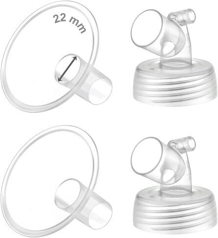 Maymom Two-Piece Wide Neck Pump Parts for Spectra S1/S2 Pumps; Incl Wide Mouth Flanges; Not Original Spectra Flange (10 mm Two Flanges) in Saudi Arabia