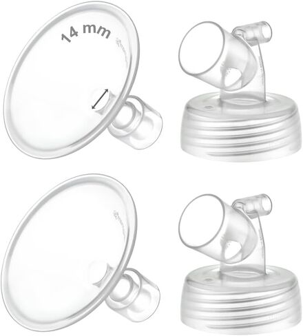 Maymom Two-Piece Wide Neck Pump Parts for Spectra S1/S2 Pumps; Incl Wide Mouth Flanges; Not Original Spectra Flange (10 mm Two Flanges) in Saudi Arabia