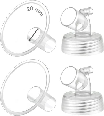 Maymom Two-Piece Wide Neck Pump Parts for Spectra S1/S2 Pumps; Incl Wide Mouth Flanges; Not Original Spectra Flange (10 mm Two Flanges) in Saudi Arabia