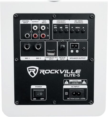 Rockville ELITE-5B 5.25 inch Powered Bookshelf Speakers Bluetooth Mic/Optical in in Kuwait