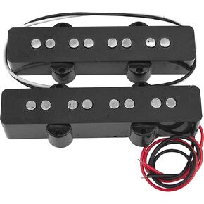 قطعتان من 4 أوتار JB Bass Pickup جزء مفتوح الرقبة متوافق مع 4 أوتار كهربائية، Squier Affinity PJ Bass (فضي)