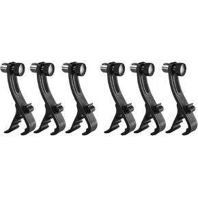 6PCS Adjustable Drum Clips Microphone Drum Rim Clamps Mount Mic Clip