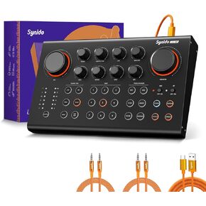 Podcast Equipment Bundle Studio Audio mixer All-in-One Podcast Production for Live Streaming Music Recording Sound Card for PC/Laptop/Phone, Streaming/Podcasting/Gaming (Black)