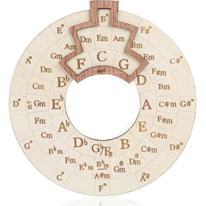 Round Melody Chord Tool, 6.3 inches Circle of Fifths Wheel Melody Tool, Large Size Notes Chords Key Signature for Musicians, Songwriters, Musical Beginners