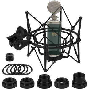 Geekria for Creators Microphone Shock Mount Compatible with Blue Ember, Bluebird SL, Babybottle SL, Spark SL, Kiwi Mic Anti-Vibration Suspension Adapter Clamp Mic Holder Clip (Black)