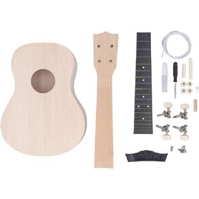24 Inch DIY Ukulele Kit Handmade Guitar Build Kit Wooden Concert Ukulele Kit for Home Performance and Practicing