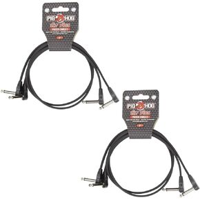 Briskdrop Pig Hog PHLSK2BK Low Profile Patch Cables, Black, 2 ft (2 Pairs) in Kuwait