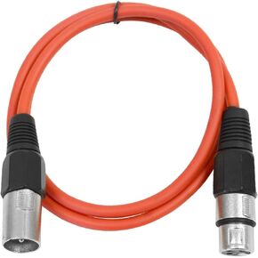 SEISMIC AUDIO - SAXLX-3 - 3' Red XLR Male to XLR Female Patch Cable - Balanced - 3 Foot Patch Cord