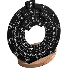 Aerbee Circle of Fifths Wheel Metal Melody Tool, Melody Chord Tool with Stand Holder, Music Theory Learning Tool for Music Lovers to Create Songs and Melodies for Guitar, Ukulele, Piano
