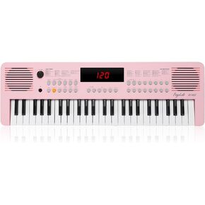 K140 49 Keys Mini Keyboard Piano, Portable Small Electric Keyboard with 80 Songs, 300 Sounds, 300 Rhythms & MIDI Function, Compact Music Keyboard Gift for Kids/Beginners (Black)