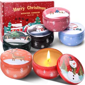 Christmas Scented Candles Gift Set, 12 PCS 3oz Aromatherapy Candles Gifts for Women Soy Wax Candles Gift for mom Portable Travel Tin Jar Candles for Birthday, Thanksgiving, Mother's Day