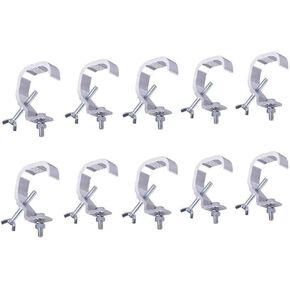 10pcs Stage Light Clamp Hook, Fits 1.5-2.3 inch Aluminum Alloy Clamp Safety Hang on Truss for Moving Head Light, Par Light (Max Load 66lbs)
