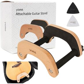Attachable Wood Guitar Stand Adjustable Durable Solid Wood Guitar Holder Easy to Assemble Sturdy Floor Stand Portable Travel Friendly Lightweight Design for Acoustic Guitar Stand