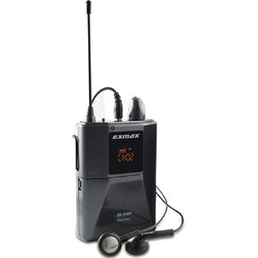 EXMAX EX-938 UHF Voice Acoustic Transmission Wireless Whisper Translate Headsets System for Plant Tours Church Translation Simultaneous Interpretation Court of Law Social Distancing - One Receiver