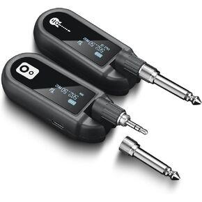 YXG Wireless Guitar System UHF Wireless Guitar Transmitter Receiver Rechargeable Audio Wireless Transmitter Receiver 20 Channels Transmission Range for Electric Guitar Bass (1-Channel)