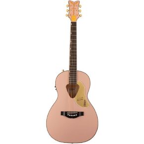 Gretsch G5021E Rancher 6-String Right-Handed Penguin Parlor Acoustic-Electric Guitar with Laminated Maple Body and Gloss Finish (Shell Pink)