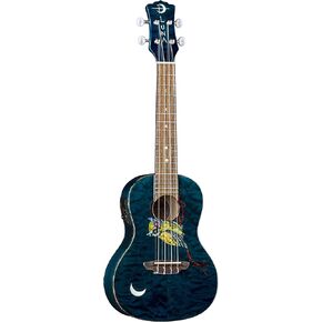 Luna Guitars Owl Concert, 4-String Acoustic/Electric Ukulele with Gigbag (UKEOWLC)