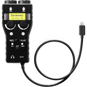Saramonic 2-Ch 3.5mm, XLR Microphone & 6.35mm Guitar Interface with Lightning Output Connector Professional Video, (SMARTRIG+DI)