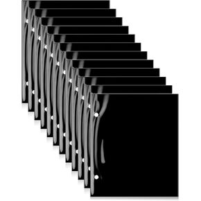 12Pcs Black Flip Folio Marching Band Music Files Holder Flip Folder Pages Musical Flip Folder with 2 Holes 7.5 x 6.3 Inches PVC Waterproof Window Pages for Music File in Saudi Arabia