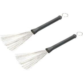 MECCANIXITY Retractable Drum Wire Brushes Percussion Brush Rubber Stick for Jazz Acoustic Rock Band Music Lover 1 Pair