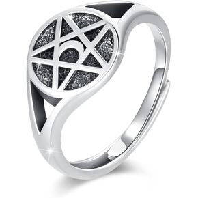 TUGHRA Lotus Ring Sterling Silver Open Ring Abalone Shell Lotus Flower Rings Lotus Jewelry Gifts for Women Teen Girls