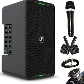 Mackie ShowBox All-in-One Battery Powered Performance Rig with Bluetooth Bundle with Pro 16AWG XLR Mic Cable & Professional Dynamic Microphone - Ultimate Live Sound