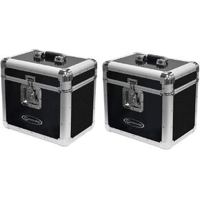 Odyssey KROM Transport Case for 70, 12 Inch Vinyl Records, Black (2 Pack)