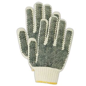 MAGID N93CPR MultiMaster N93PR/ Nitrile Dot Reversible String Knit Glove, Men's (Fits ), Natural , Ladies (Fits Medium) (Pack of 12)