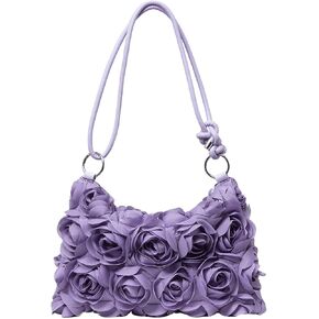 Verdusa Women's 3D Flower Floral Evening Handbag Shoulder Hobo Bag Party Clutch Purse