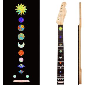 PLIGREAT 2 Pack Planet Guitar Fretboard Stickers Removable Solar System Transfers Guitar Decals for Acoustic Guitars Electric Guitars Bass Decor Guitar Fingerboard Decals DIY Guitar Decoration