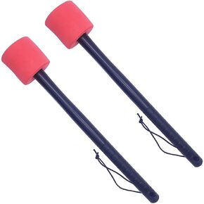 2 Pack Bass Drum Mallets Soft EVA Foam Drum Stick with Black Anti-slip Handle for Marching Band