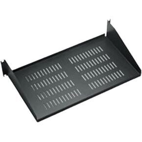 ICC 2U Server Rack Shelf, Heavy-Duty Ventilated Steel Cantilever Tray for 19" Network Equipment Racks, 10" Deep, 50 lbs Capacity, Single-Pack, Black