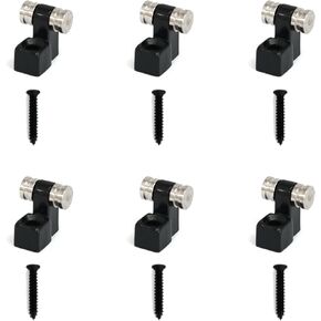 heyous 6PCS 12x11cm Black with Silver Ball Bearing Electric Guitar Headstock Presser with Screw Metal String Guide Retainer for Electric Guitar