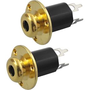 LQ Industrial 2PCS Removable Back Strap Buckle Type Electric Box Folk Connector Acoustic-Electric Guitar Jack Diameter 6.35mm/0.26 inch Gold For Acoustic-Electric Guitar Bass Mono Output Jacks