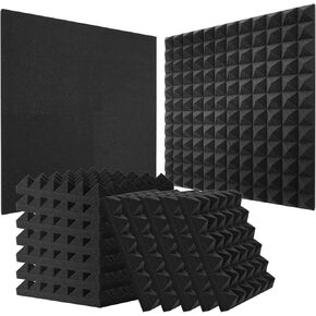 VEVOR Acoustic Foam Panels, 4 Pack 48 x 24 x 2 inches, Egg Designed Soundproof Wall Panels,Fire-Resistant Acoustic Panels,Sound Dampening Absorbing Panels for Studio Wall and Ceiling,Black