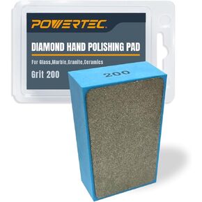 POWERTEC Diamond Hand Polishing Pads 60 Grits 1Pack, Diamond Sanding Block for Polishing and Grinding Porcelain, Ceramic Tile, Glass, Granite, Stone, Wood & Metal (71904)