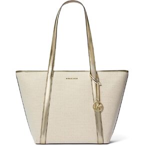Michael Kors Jet Set Travel Large Top Zip Tote, Natural/Black