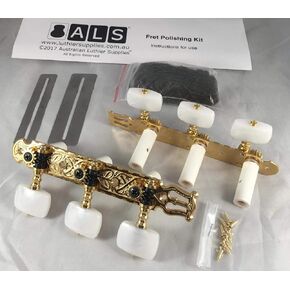 Gotoh Classical Guitar Machine Heads (Bonus ALS Fret Polishing Kit) 35G1600 Model Tuners by Gotoh Japan for Yamaha etc. - Fret Polishing Kit by Australian Luthier Supplies