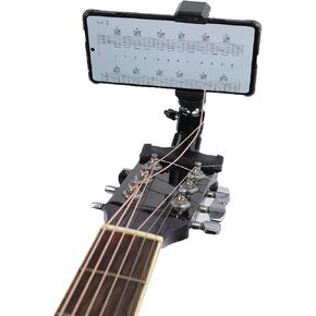 Guitar Phone Holder Mount Clip, Phone Clamp Mount for Guitar/Electric Guitar/Bass/Ukulele, with Action Camera Mount Compatible with GoPro Mount Accessories