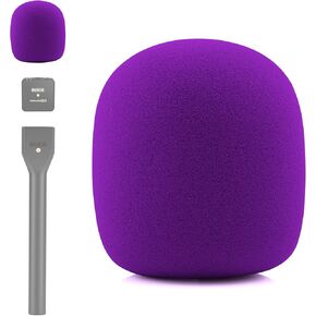 LEFXMOPHY Interview GO Foam for Rode Wireless Go Transmitter Handheld Adaptor Windscreen Replacement Purple Pop filter Microphone Cover Wind Screen