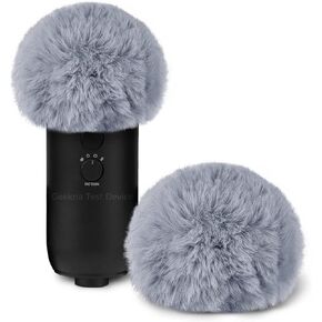 Geekria for Creators Furry Windscreen Compatible with Blue Yeti, Yeti Pro, Mic DeadCat Wind Cover Muff, Windbuster, Windjammer, Fluff Cover Windshield (Grey / 2 Pack)