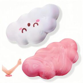 2PCS Nail Tech Elbow Rest ，Soft Elbow Pad for Desk with Cute Cloud Styling，Non-Slip Elbow Pad Arm Rest for Nail Tech, Computer Working Gaming or Driving，Wrist Pain Relief（Pink&White）
