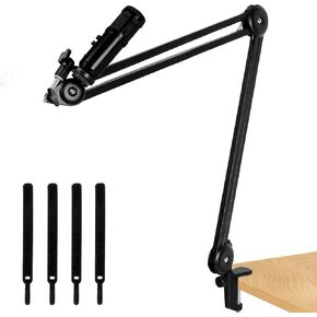 حامل ميكروفون قابل للتعديل تعليق بوم مقص ذراع ميكروفون مع زنبرك مدمج، حامل ميكروفون مدمج للبث الإذاعي، تسجيل الاستوديو، البث، استوديو الصوت عبر الصوت in Kuwait