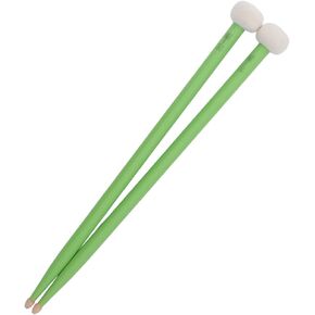 2Pcs Drum Mallet Kit Non Slip Wooden Handle Felt Head Drum Sticks For Bass Drums Timpani Snare Drums(Green) Performance Accessory