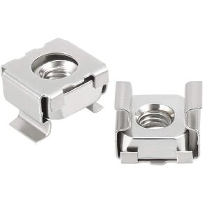 uxcell 35 Pack, M4 Cage Nut, Carbon Steel Nickel Plated for Server Shelf Cabinet