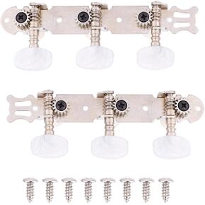 Classical Guitar Tuners, 3R3L Guitar Machine Heads Acrylic Classical Guitar String Tuning Peg Tuners Machine Heads Silver