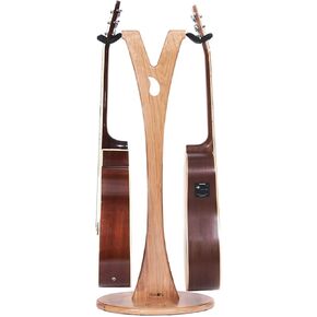 Ruach GS-1 Dual Acoustic and Electric Wooden Guitar Stand - Cherry