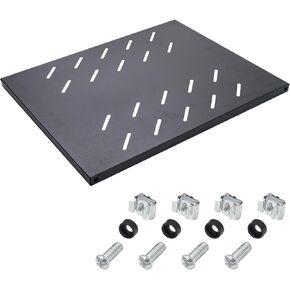 19-Inch Cold-Rolled Steel Shelf Vented Mounting Tray for WikrOck SC01 Series AV Gear Stereo Equipment & IT Network Server Racks Cabinets