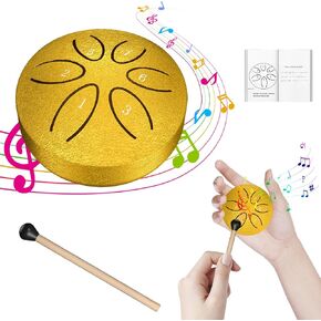 MURRICON 3 Inches 6 Notes Rain Drum for Outside,Steel Tongue Drum Rain Chime,Mini Rain Drum for Garden Instrument,Music Gifts (Purple)